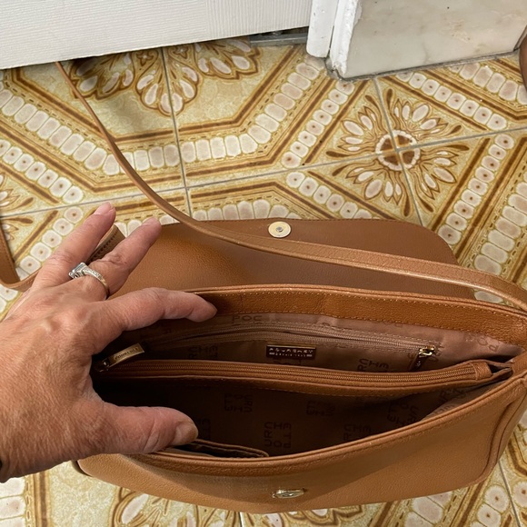 Pourchet crossbody bag in tan leather - Made in France - Picture 6 of 7